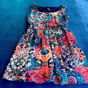 Multi colored patterned dress